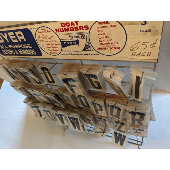 VINTAGE RARE DYER Peg Display W/100's Of 3" Letters & Numbers All-Purpose Vinyl - Picture 8 of 13